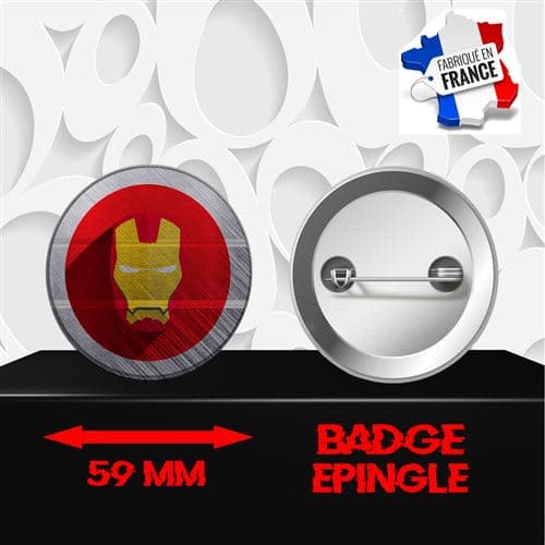 Badge à épingle 59 mm Logo Super Héros Iron Man 0038