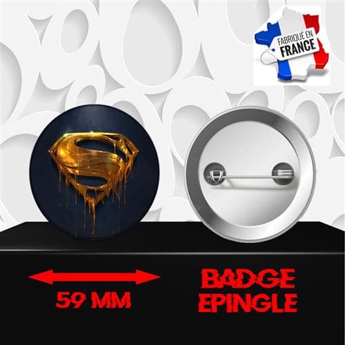 Badge à épingle 59 mm Logo Super Héros Superman 0036