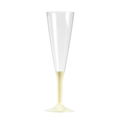 10 flûtes à champagne réutilisables 13cl pied ivoire - isap v60flu.i