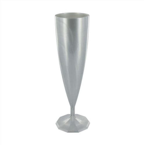 10 flûtes à champagne réutilisables 13.5cl argent - aluplast fl 13 argent